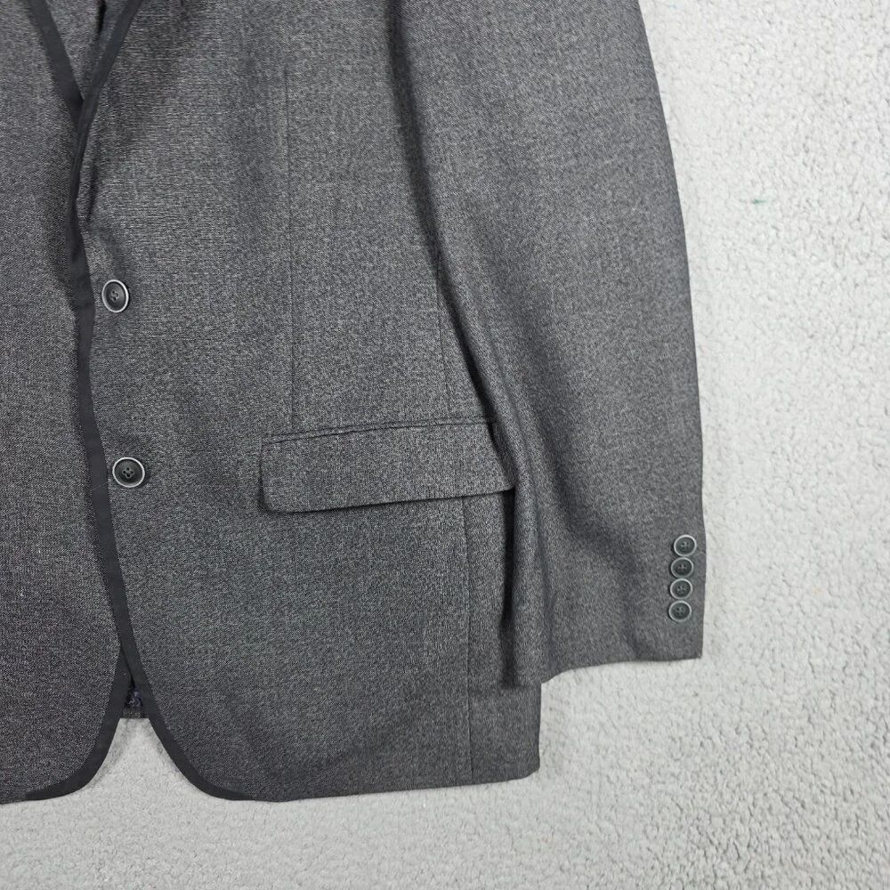 Van Heusen Sport Coat Mens Size 40R Charcoal Tweed Slim Fit 2 Button Blazer